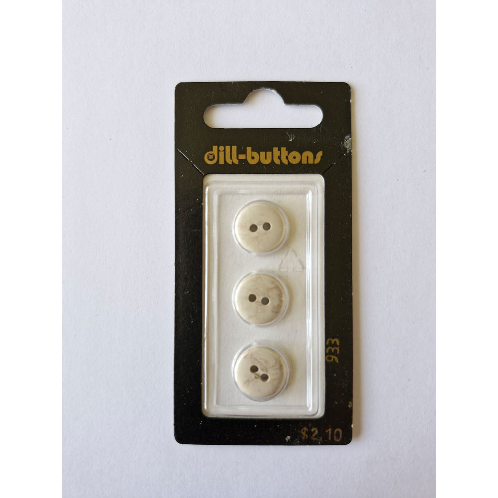 Button - 0933 - 13 mm - Beige - by Dill Buttons of America