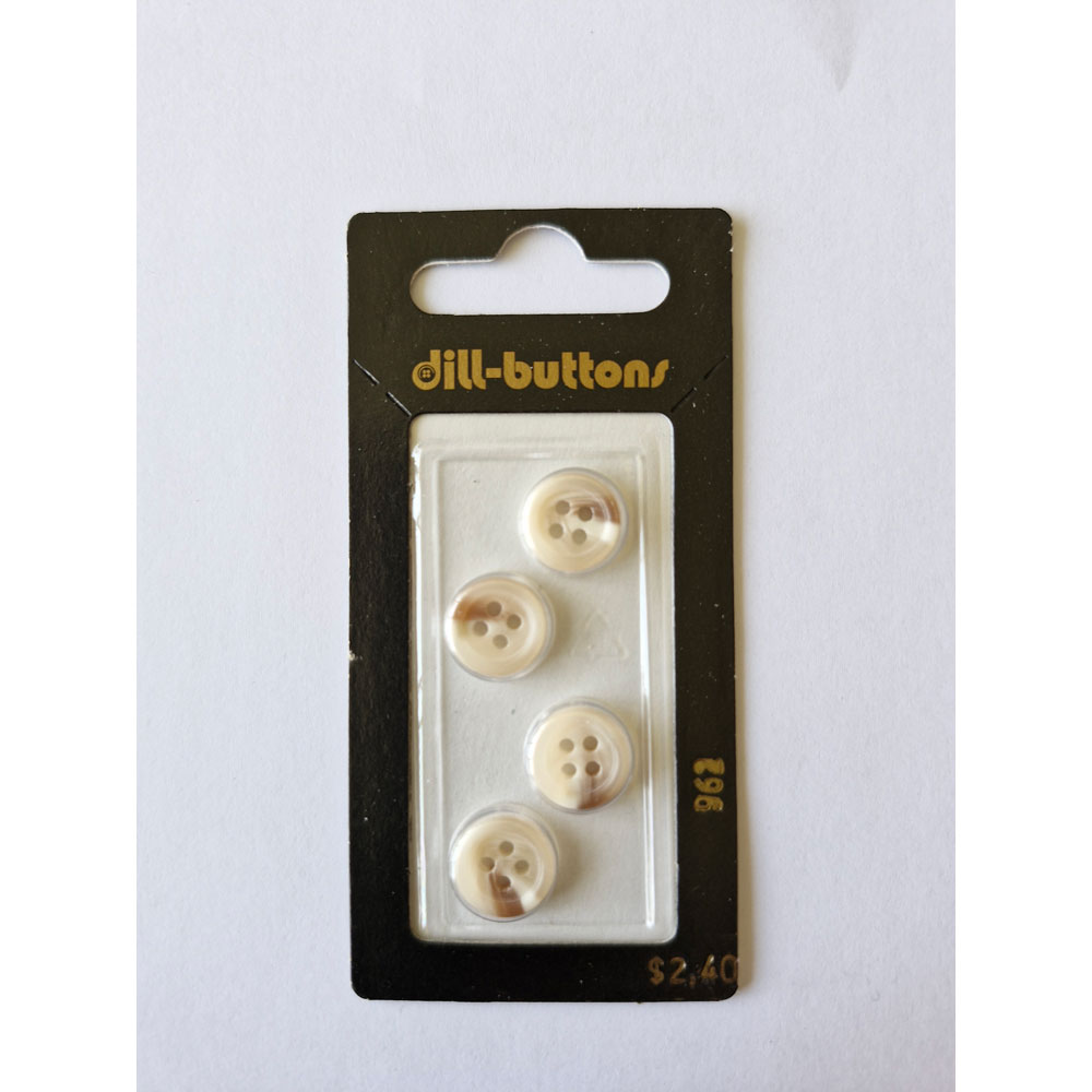 Button - 0962 - 11 mm - Beige - by Dill Buttons of America