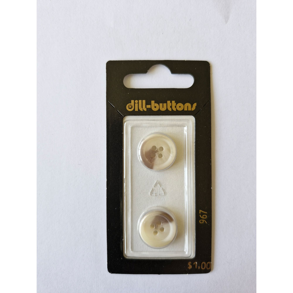 Button - 0967 - 15 mm - Beige - by Dill Buttons of America