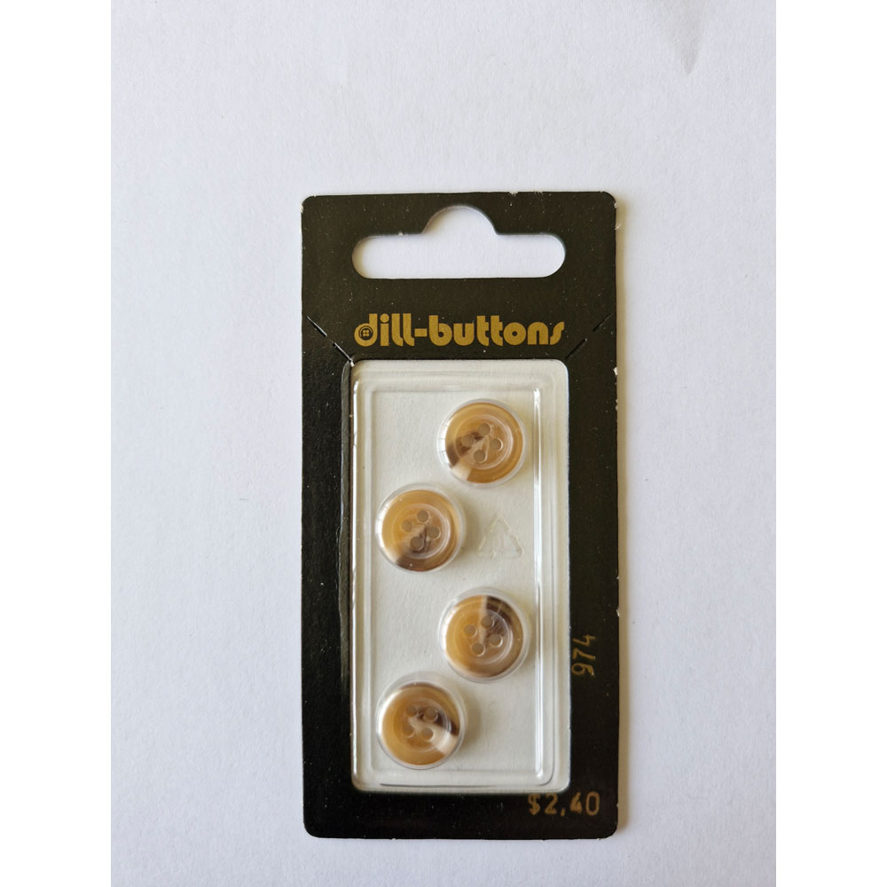 Button - 0974 - 11 mm - Beige - by Dill Buttons of America