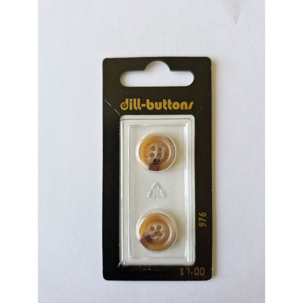 Button - 0976 - 15 mm - Beige - by Dill Buttons of America