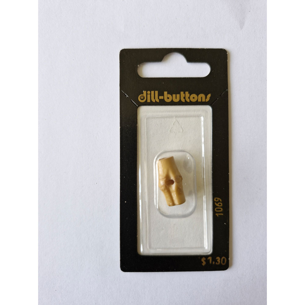 Button - 1069 - 20 mm - Light Brown - Toggle - Wood - by Dill Buttons of America