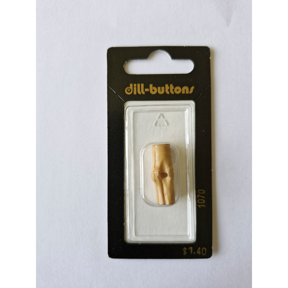 Button - 1070 - 25 mm - Light Brown - Toggle - Wood - by Dill Buttons of America