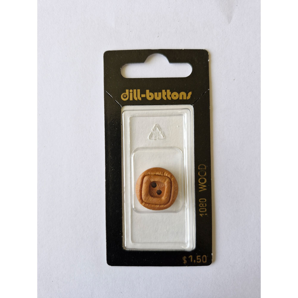 Button - 1080 - 18 mm - Light Brown - Wood - by Dill Buttons of America