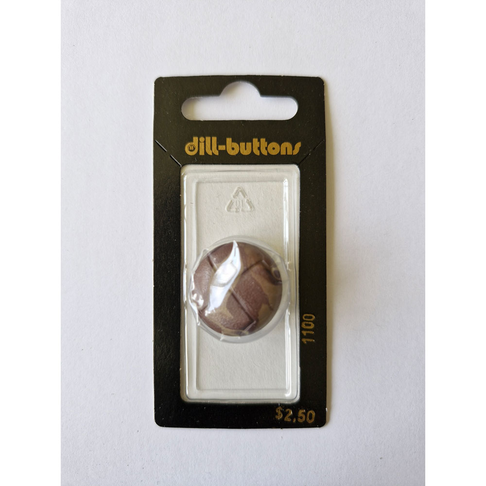 Button - 1100 - 23 mm - Dark Brown - Genuine Leather - by Dill Buttons of America