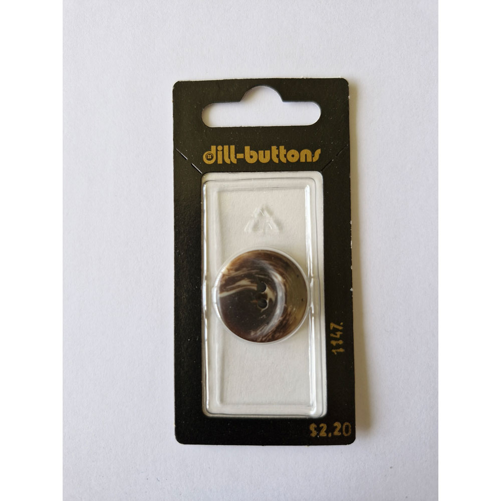 Button - 1147 - 23 mm - Brown - by Dill Buttons of America