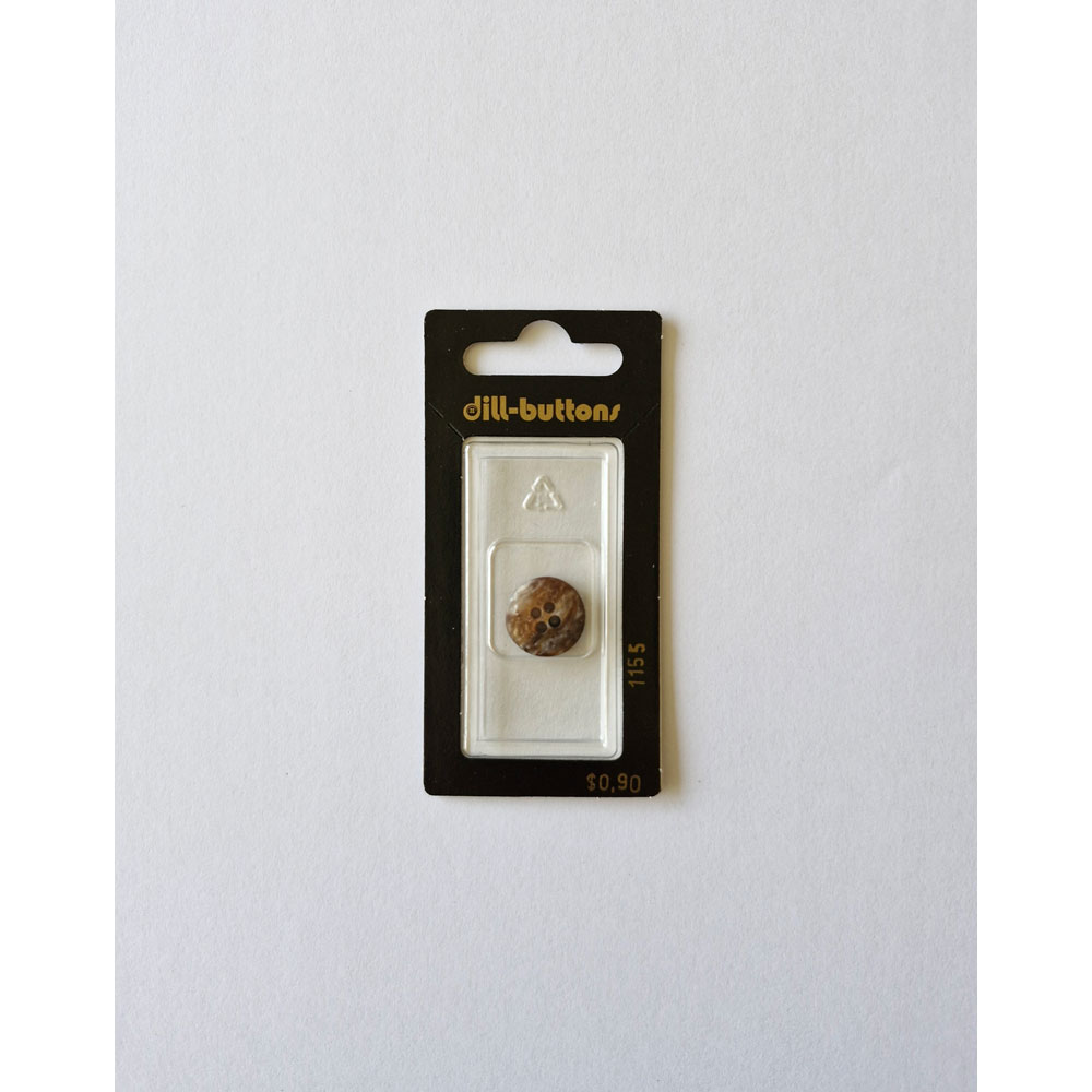 Button - 1155 - 15 mm - Brown - by Dill Buttons of America