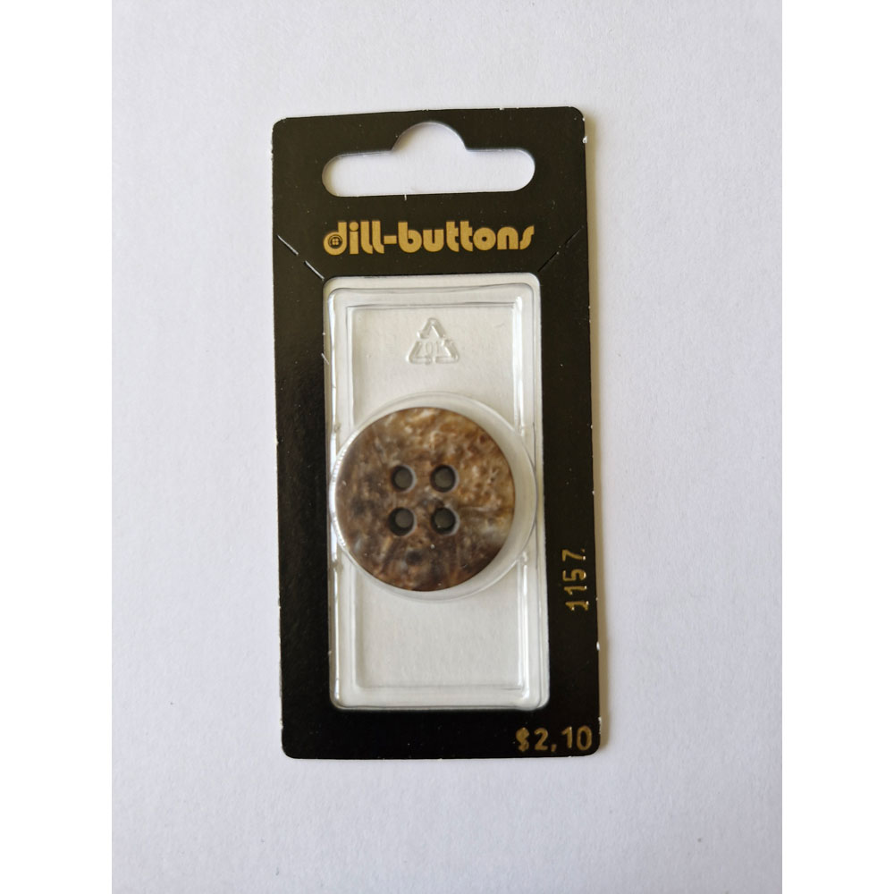 Button - 1157 - 25 mm - Brown - by Dill Buttons of America