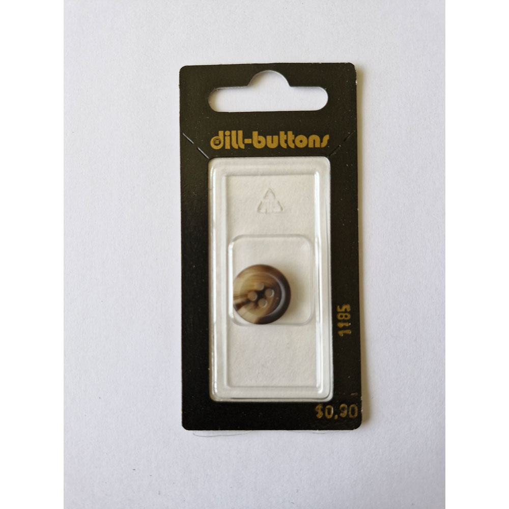 Button - 1185 - 15 mm - Brown - by Dill Buttons of America