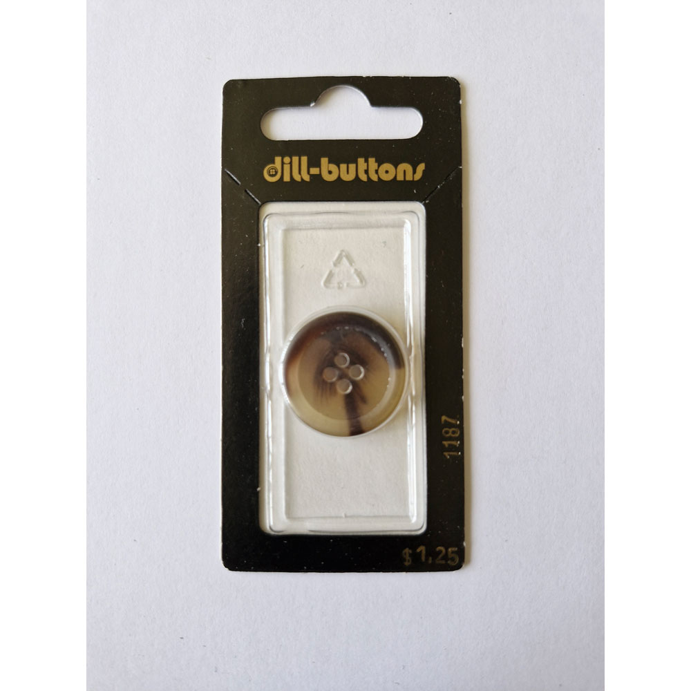 Button - 1187 - 23 mm - Brown - by Dill Buttons of America
