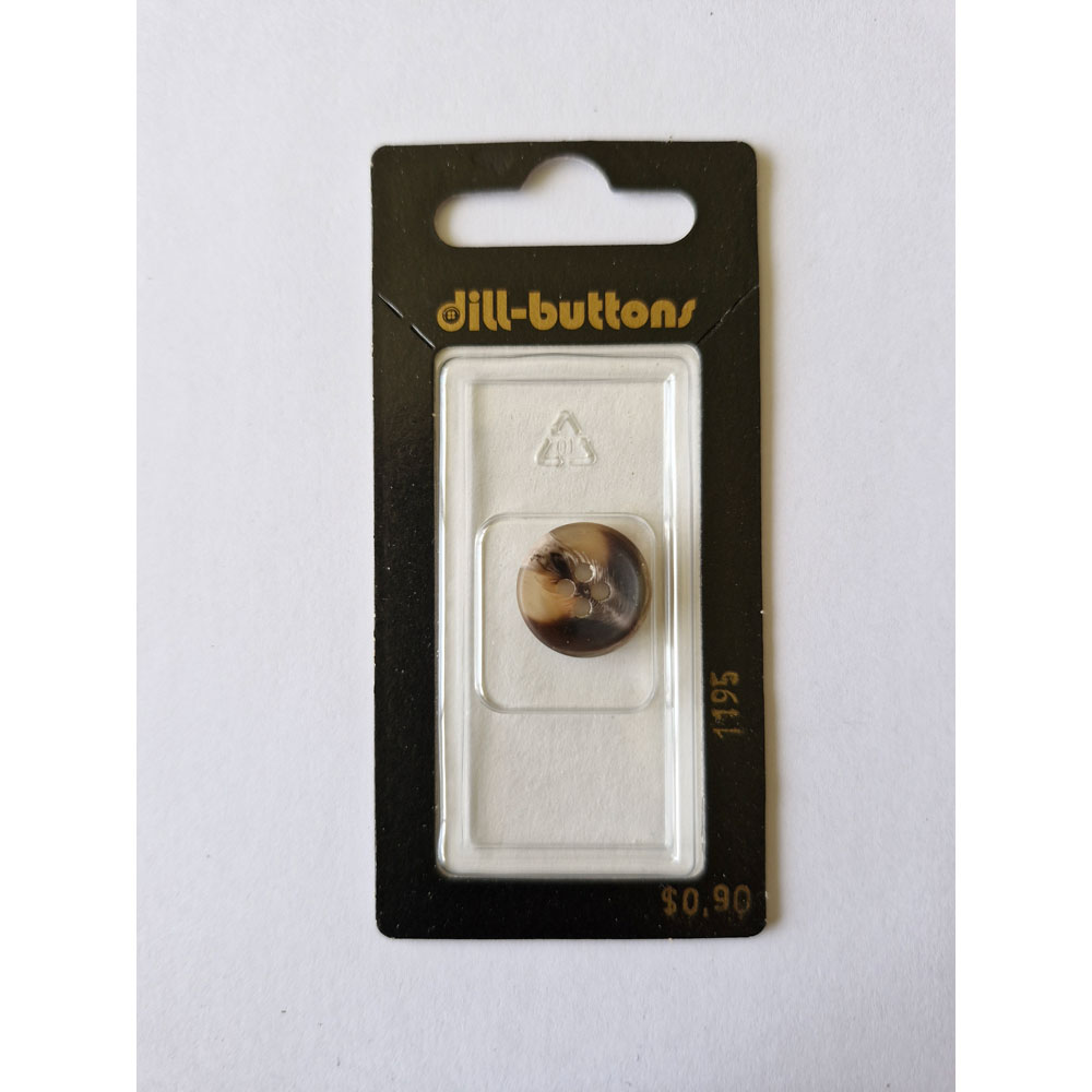 Button - 1195 - 15 mm - Brown - by Dill Buttons of America