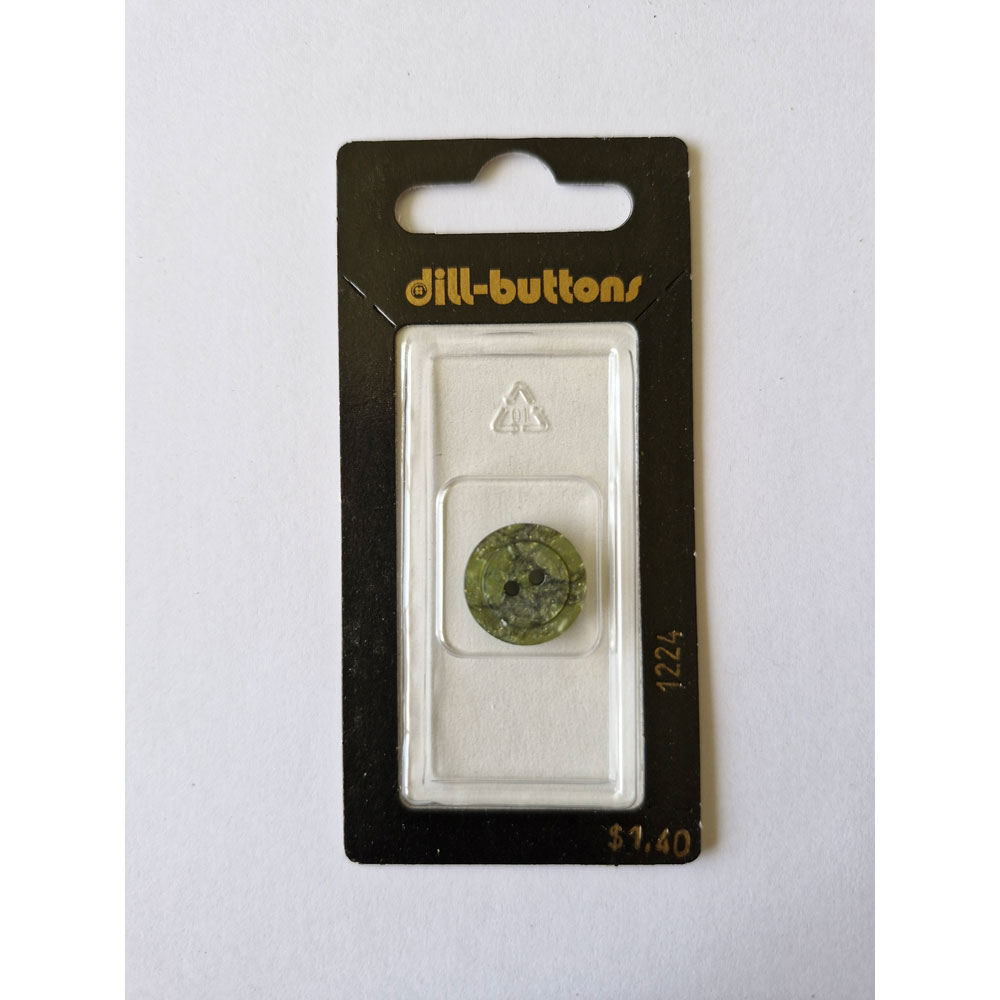 Button - 1224 - 15 mm - Moss Green - by Dill Buttons of America