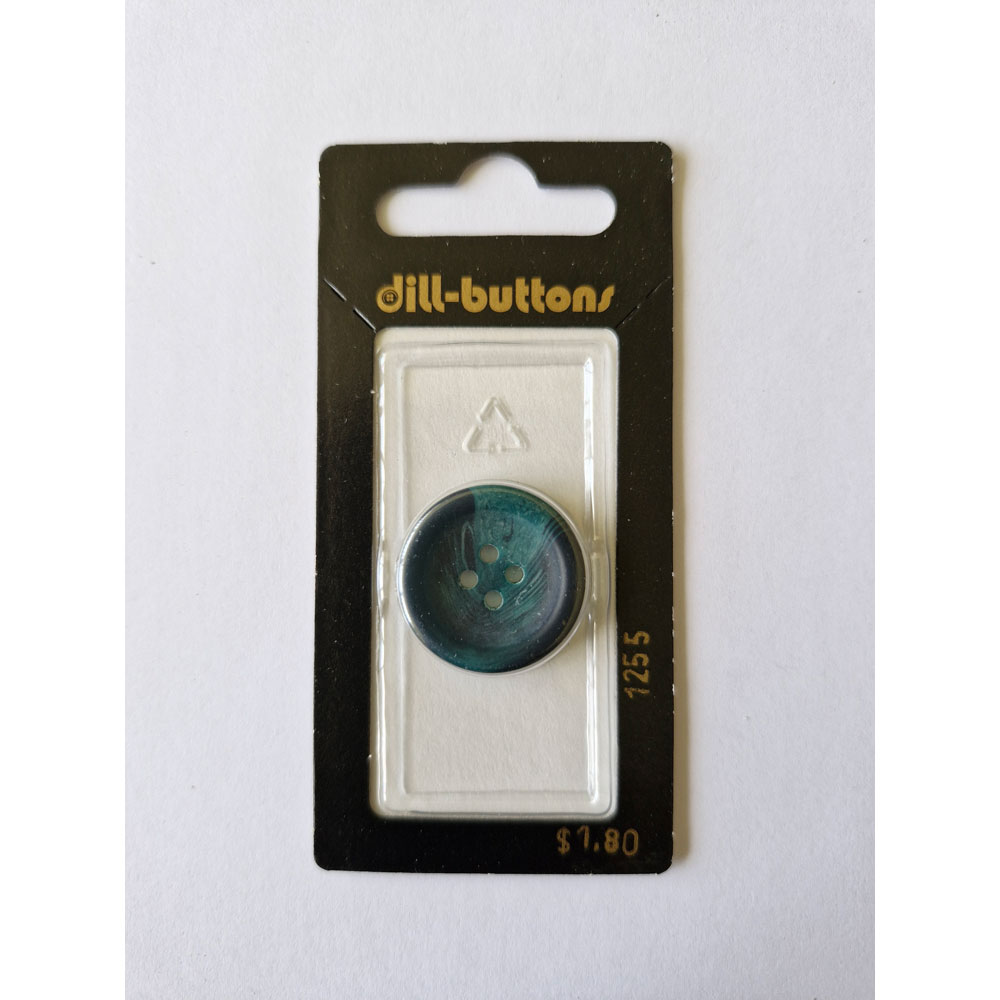 Button - 1255 - 23 mm - Teal - by Dill Buttons of America