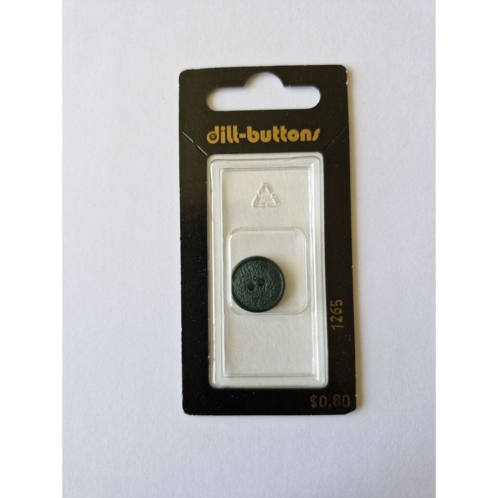 Button - 1265 - 15 mm - Dark Green - by Dill Buttons of America