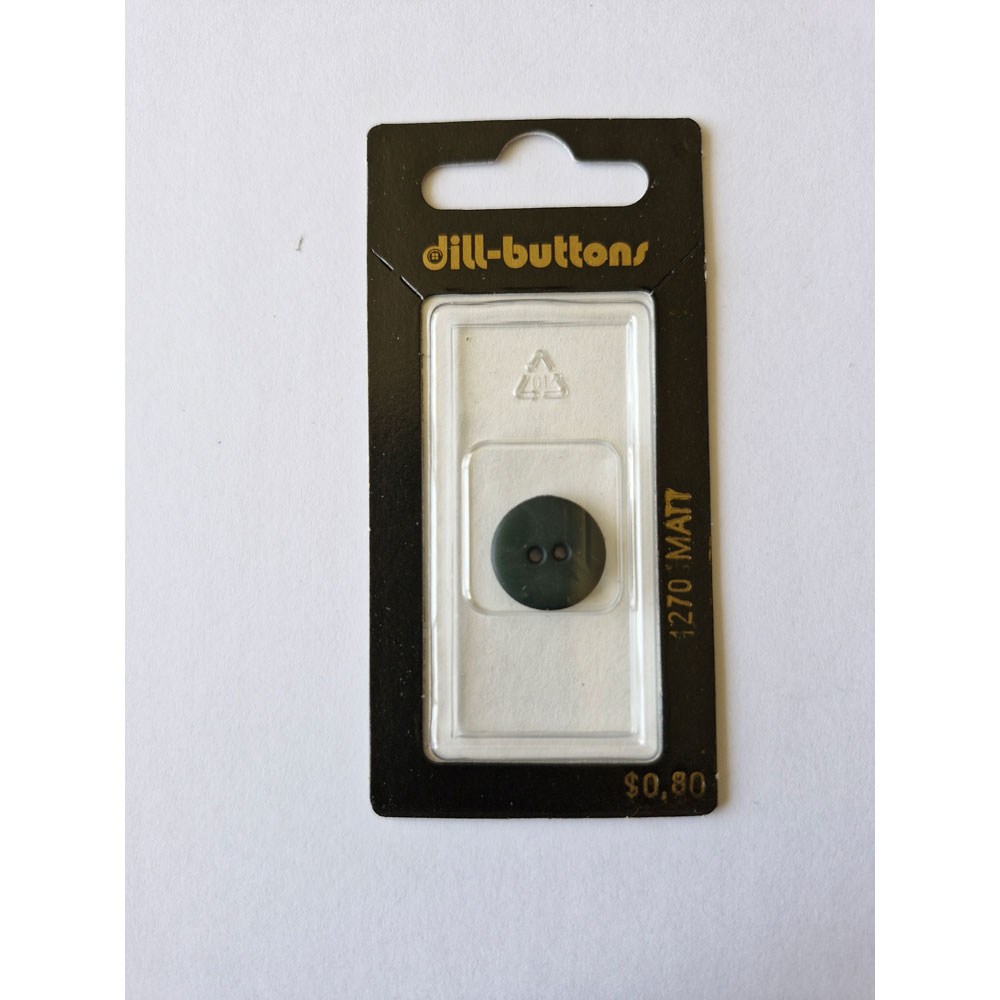 Button - 1270 - 15 mm - Dark Green - Matt - by Dill Buttons of America