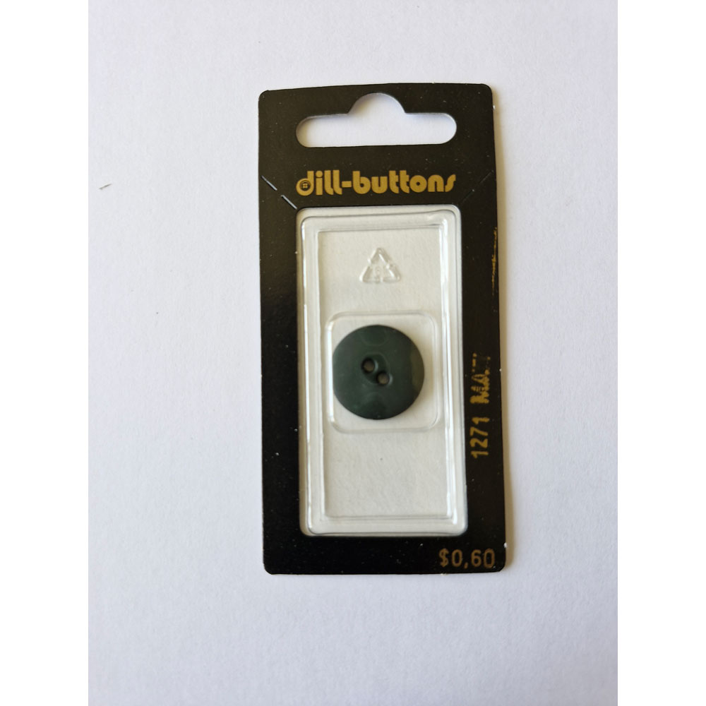 Button - 1271 - 18 mm - Dark Green - Matt - by Dill Buttons of America