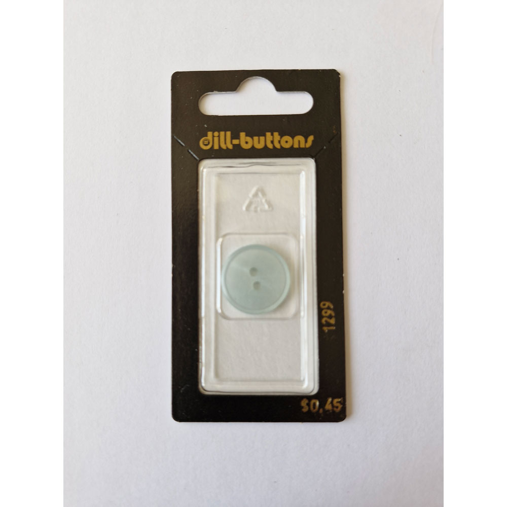 Button - 1299 - 18 mm - Light Blue - Clear - by Dill Buttons of America