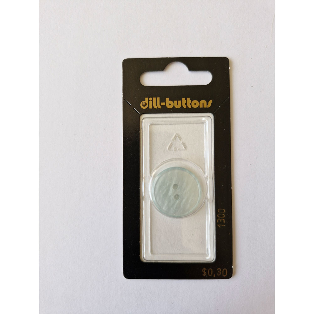 Button - 1300 - 20 mm - Light Blue - Clear - by Dill Buttons of America