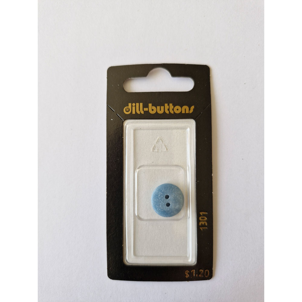Button - 1301 - 14 mm - Blue - by Dill Buttons of America