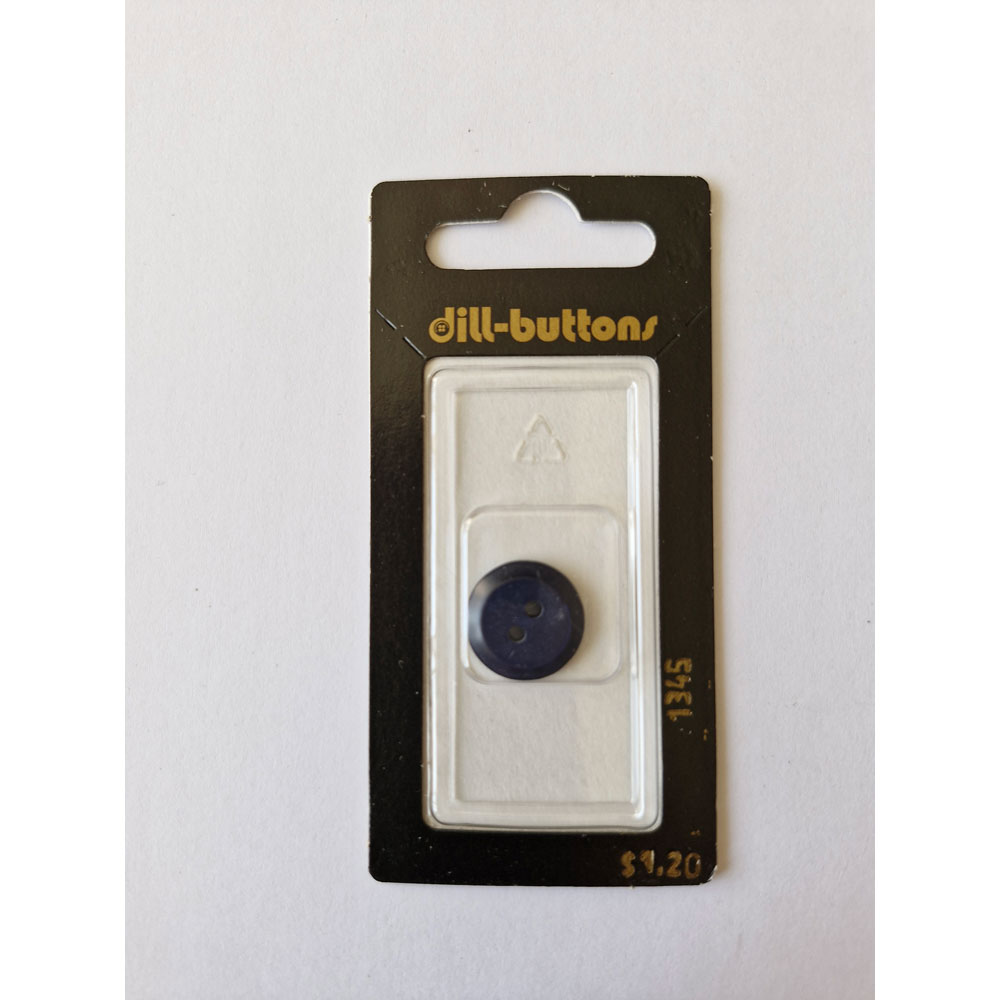 Button - 1345 - 15 mm - Dark Blue - by Dill Buttons of America