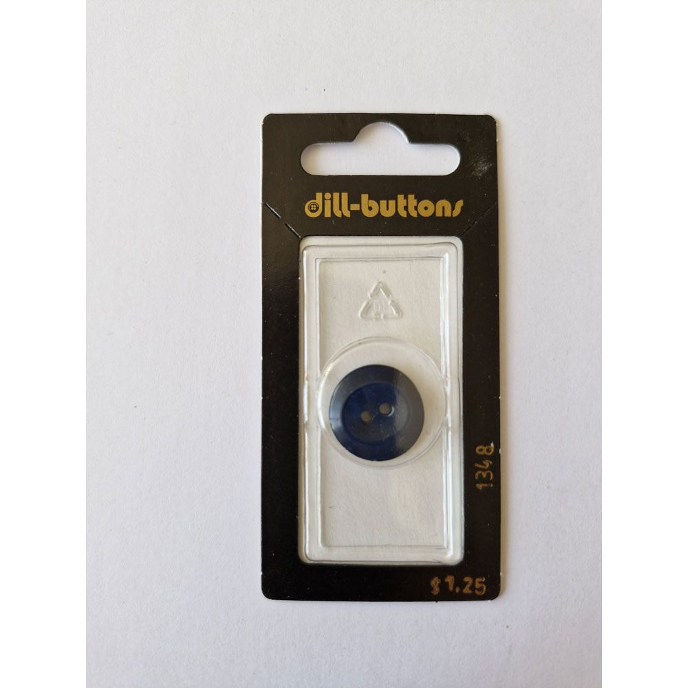 Button - 1349 - 15 mm - Dark Blue - by Dill Buttons of America