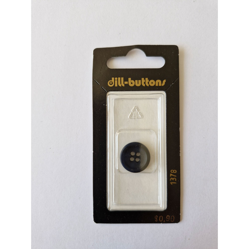 Button - 1378 - 15 mm - Bluish Black - by Dill Buttons of America