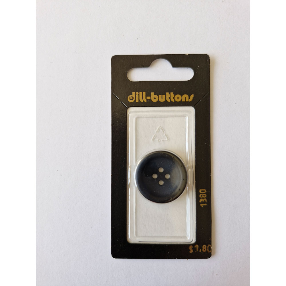 Button - 1380 - 23 mm - Bluish Black - by Dill Buttons of America
