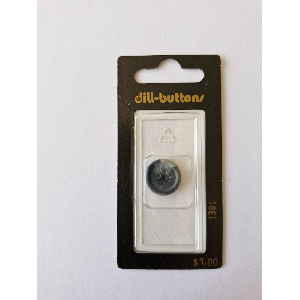 Button - 1381 - 15 mm - Bluish Grey - by Dill Buttons of America