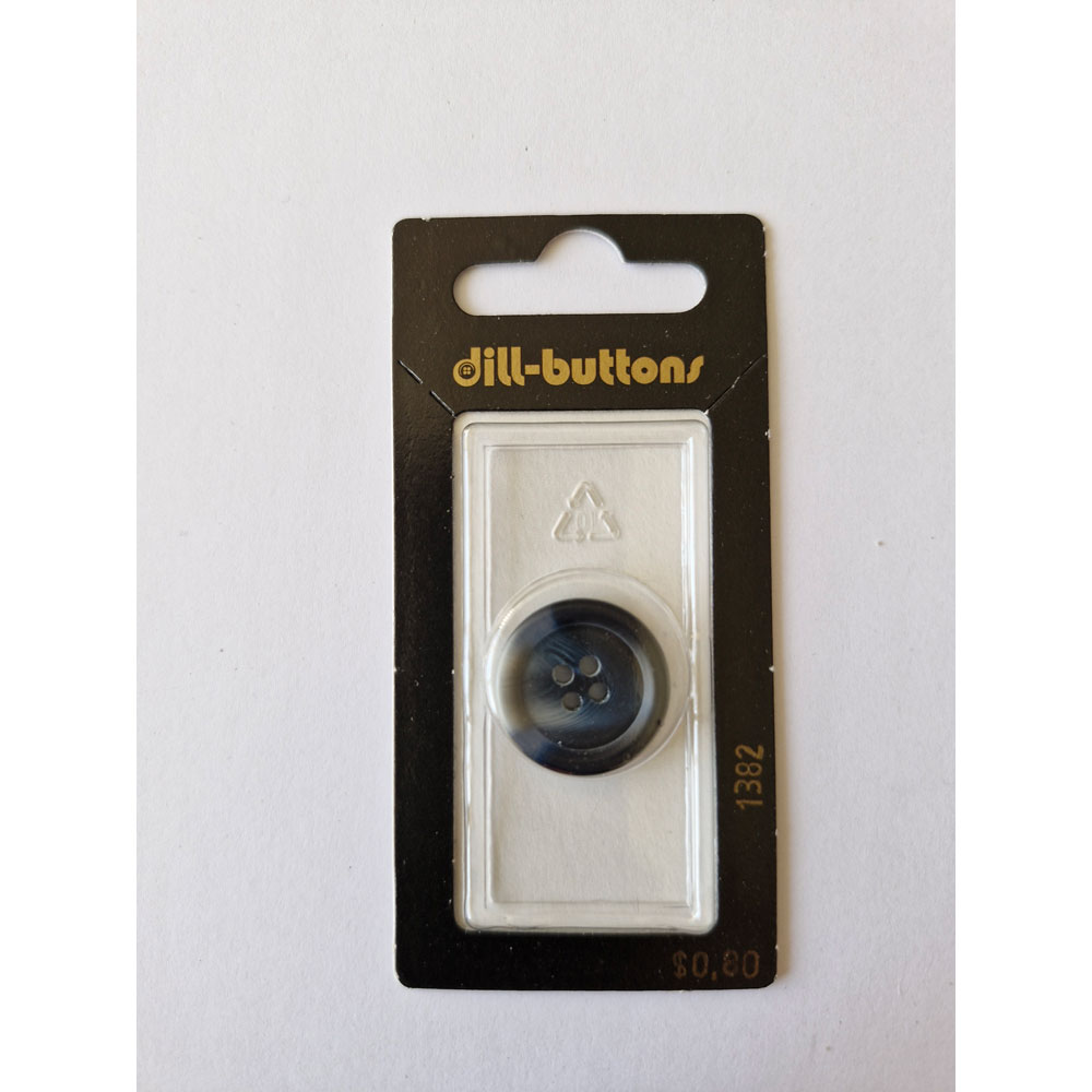 Button - 1382 - 20 mm - Bluish Grey - by Dill Buttons of America