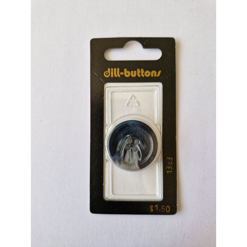 Button - 1383 - 25 mm - Bluish Grey - by Dill Buttons of America