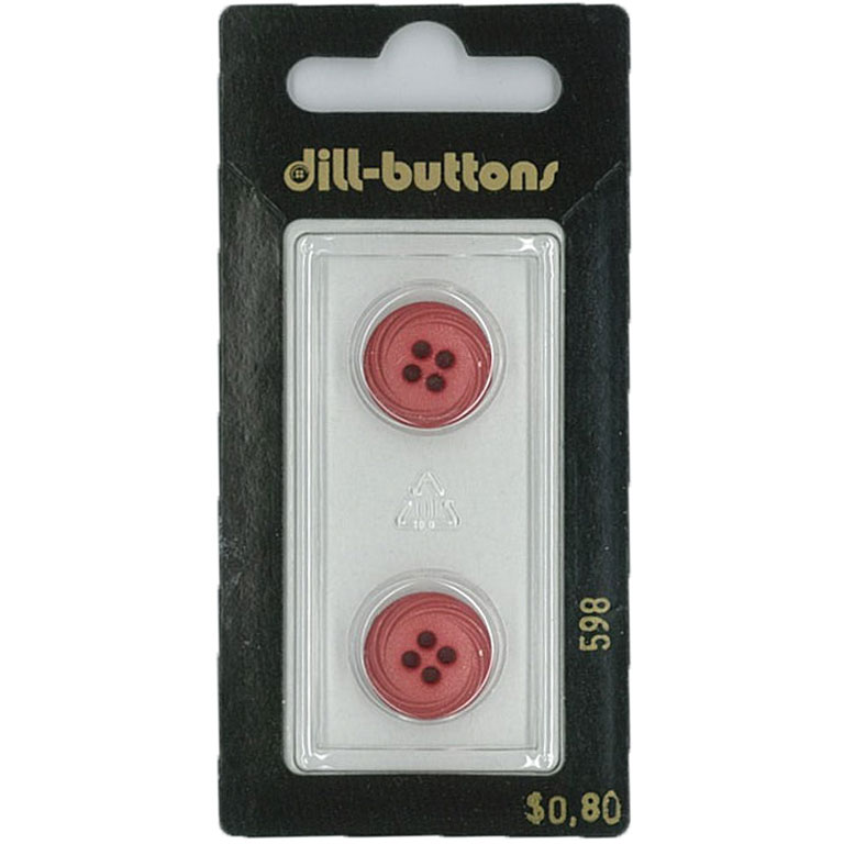 Button - 0598 - 13 mm - Pink - by Dill Buttons of America