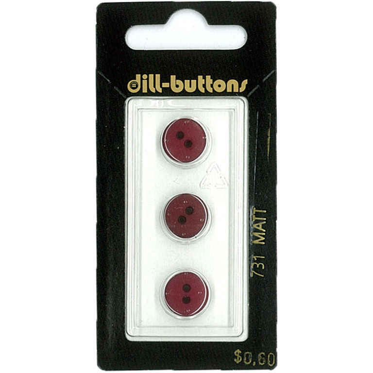 Button - 0731 - 11 mm - Maroon - by Dill Buttons of America