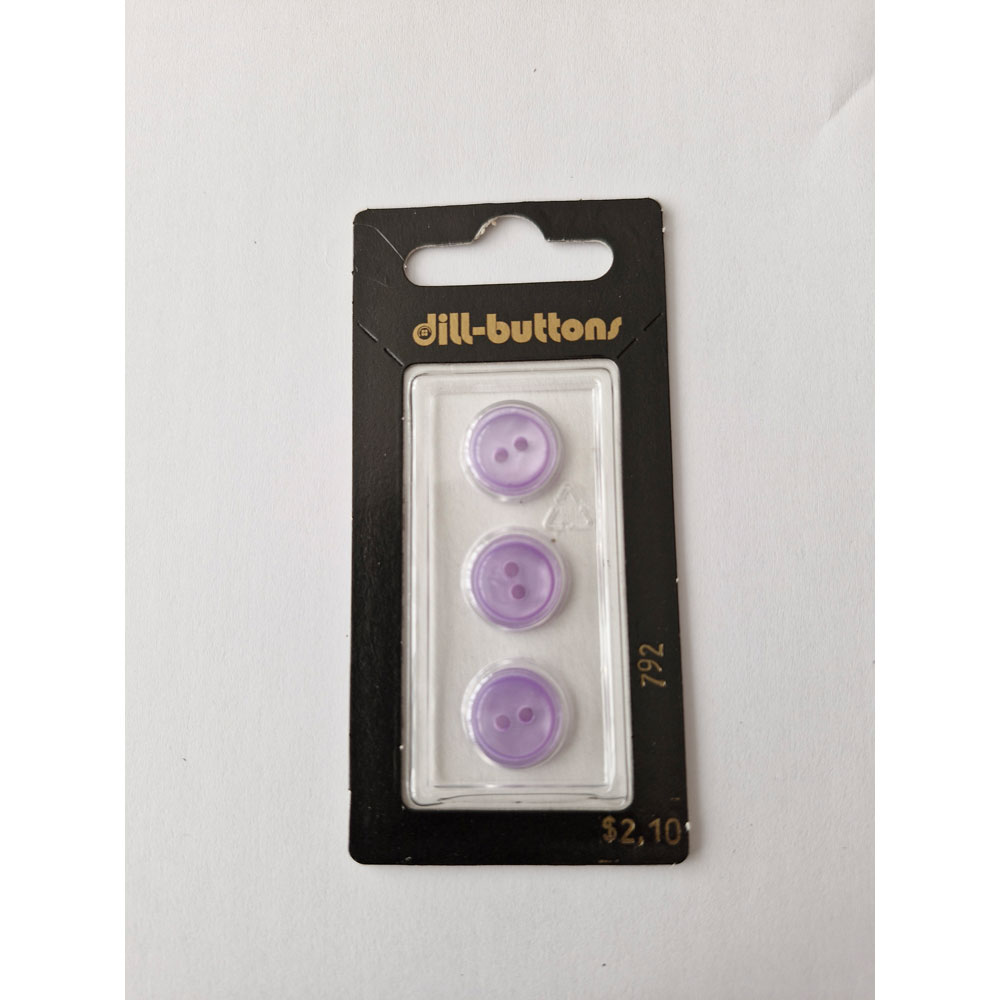Button - 0792 - 13 mm - Light Purple - by Dill Buttons of America