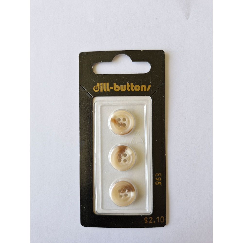 Button - 0963 - 13 mm - Beige - by Dill Buttons of America