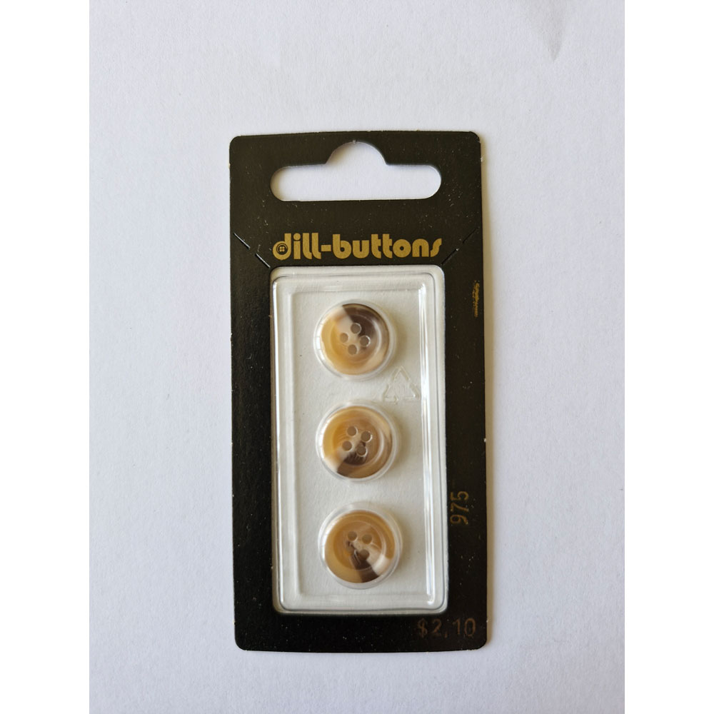 Button - 0975 - 13 mm - Beige - by Dill Buttons of America