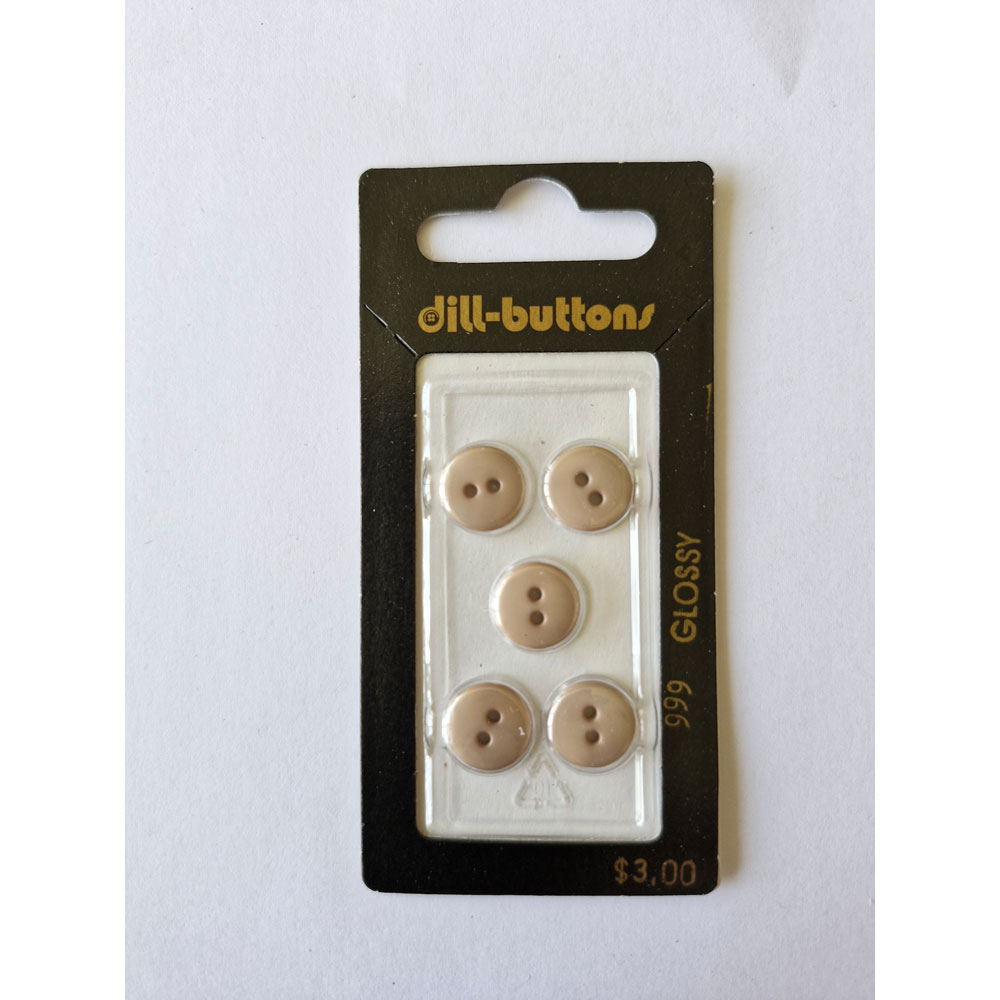 Button - 0999 - 11 mm - Beige - Glossy - by Dill Buttons of Amer