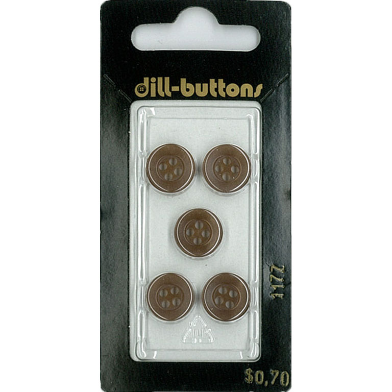 Button - 1177 - 11 mm - Brown - by Dill Buttons of America