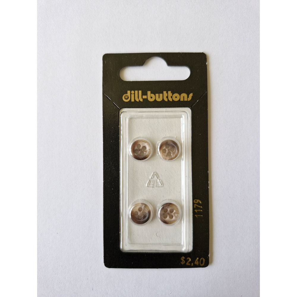 Button - 1179 - 10 mm - Brown - by Dill Buttons of America