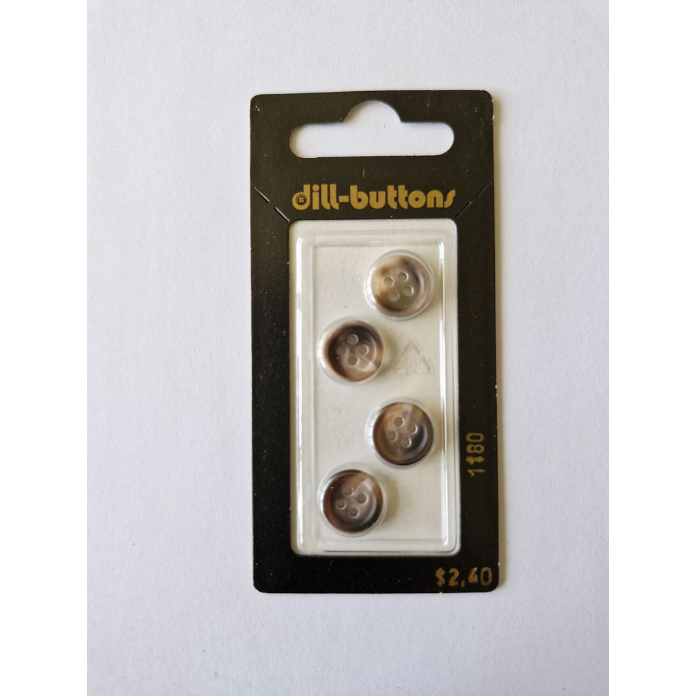 Button - 1180 - 11 mm - Brown - by Dill Buttons of America