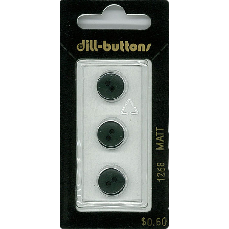 Button - 1268 - 11 mm - Dark Green - Matt - by Dill Buttons of America