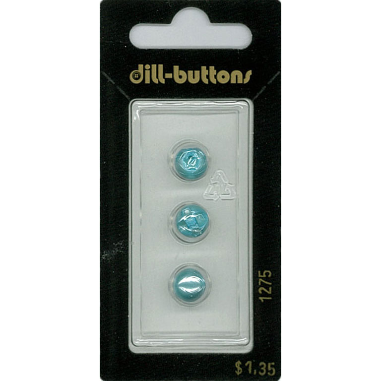 Button - 1275 - 08 mm - Light Blue - Ball - by Dill Buttons of America