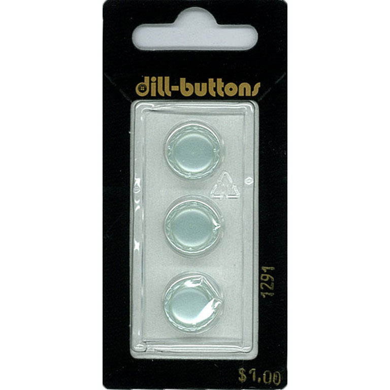 Button - 1291 - 13 mm - Light Blue - Clear - by Dill Buttons of America