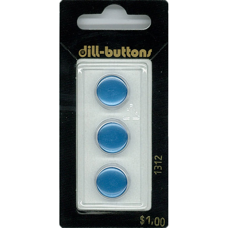 Button - 1312 - 13 mm - Blue - by Dill Buttons of America