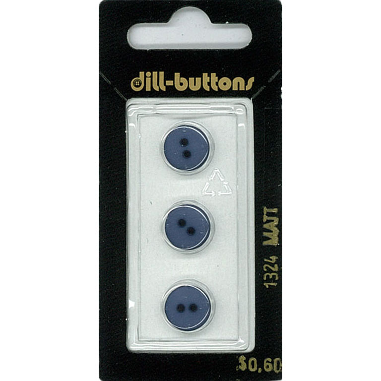 Button - 1324 - 11 mm - Blue - Matt - by Dill Buttons of America