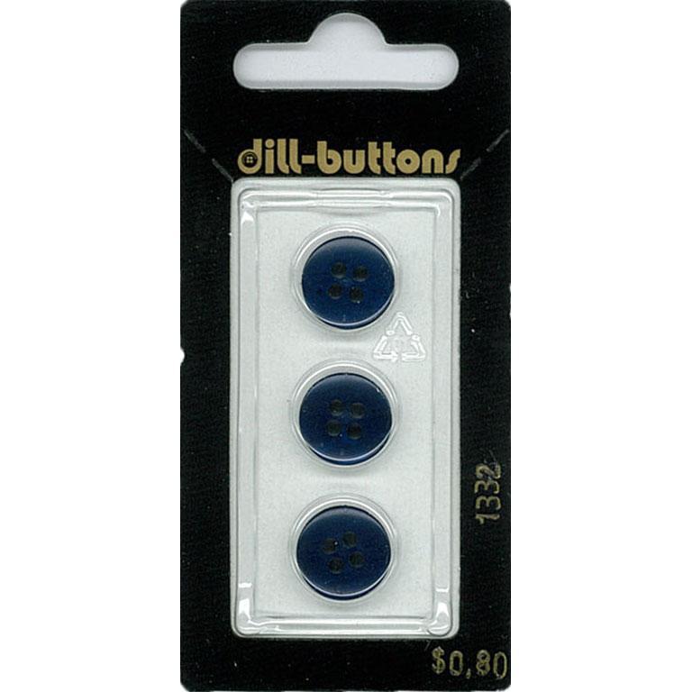 Button - 1332 - 13 mm - Blue - by Dill Buttons of America