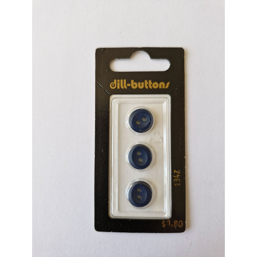 Button - 1347 - 13 mm - Dark Blue - by Dill Buttons of America