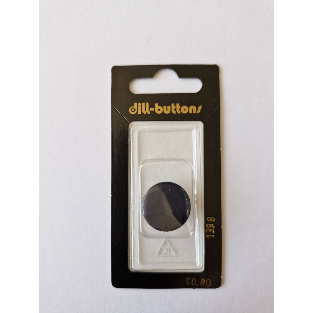 Button - 1398 - 20 mm - Bluish Black - by Dill Buttons of America