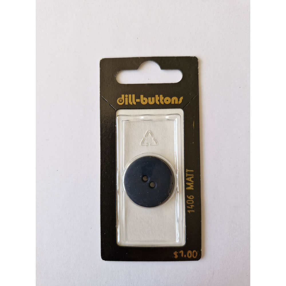Button - 1406 - 23 mm - Bluish Black - Matt - by Dill Buttons of America
