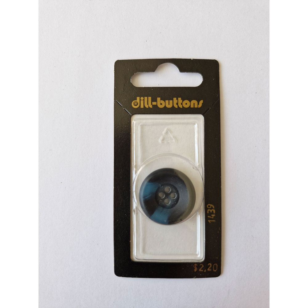 Button - 1439 - 23 mm - Bluish Black - by Dill Buttons of America