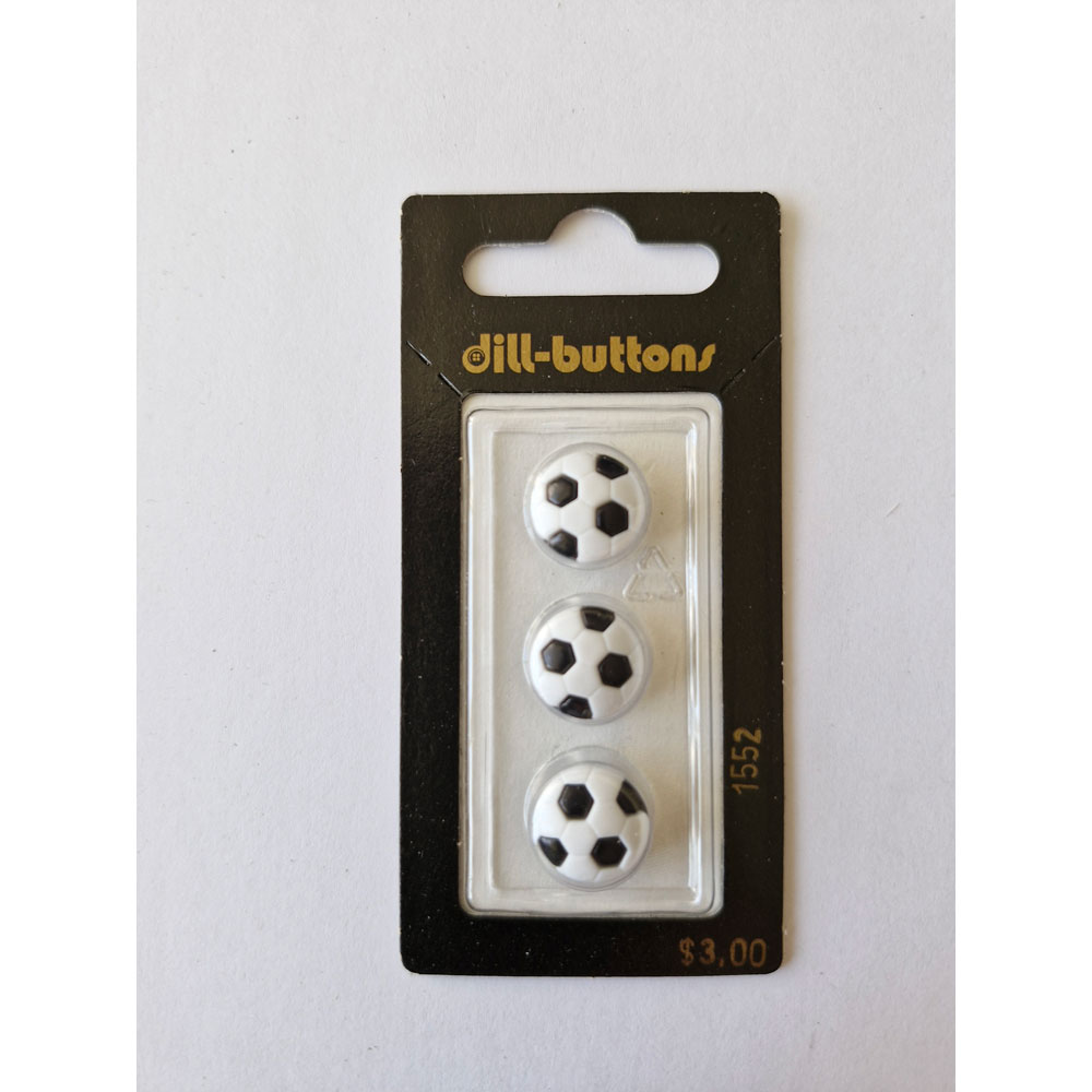 Button - 1553 - 13 mm - Soccer Ball - by Dill Buttons of America